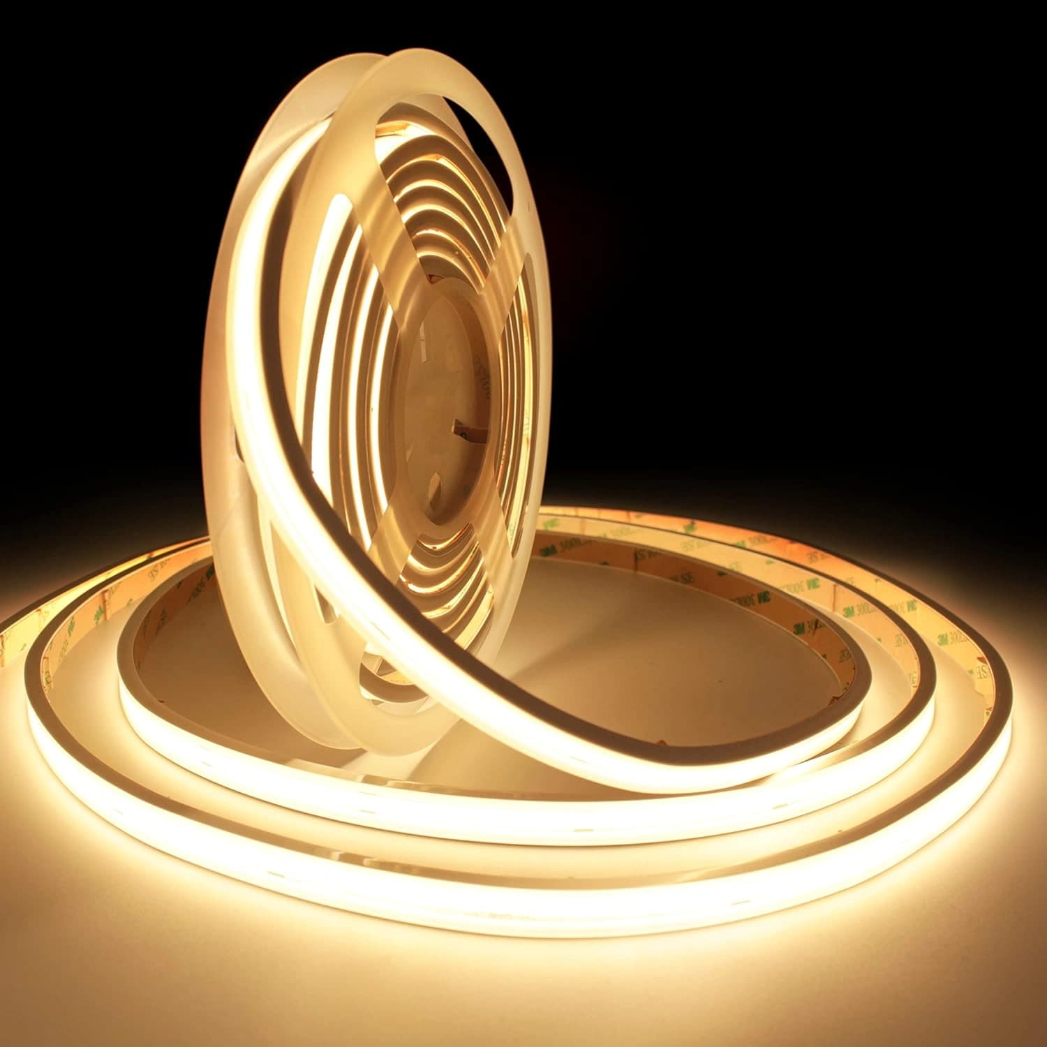 Warm LED sauna light fixture creating ambient lighting in wooden sauna interior